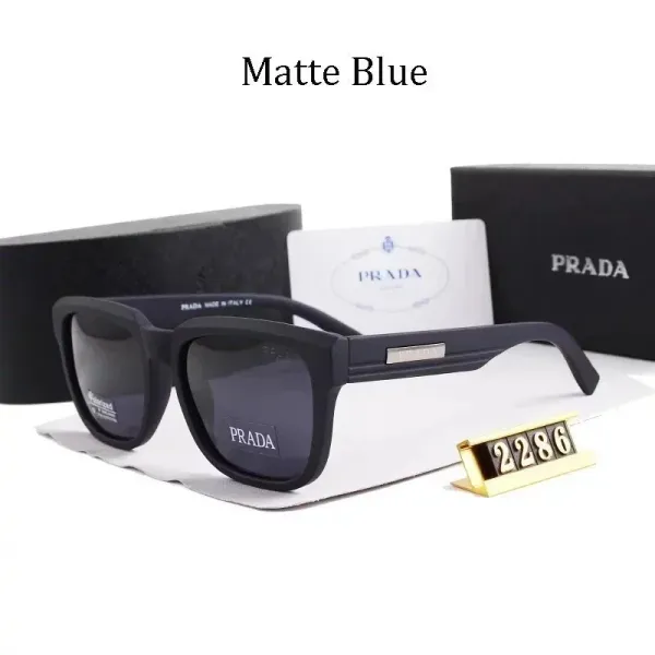 Prada Square Frame Matte Blue Sunglasses - 1
