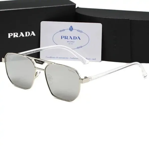 Prada PRADA Linea Rossa White Geometric Frame Sunglasses - 7