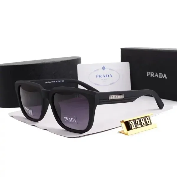 Prada Square Frame Matte Black Sunglasses - 1