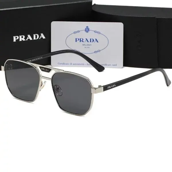 Prada PRADA Linea Rossa White Geometric Frame Sunglasses - 11