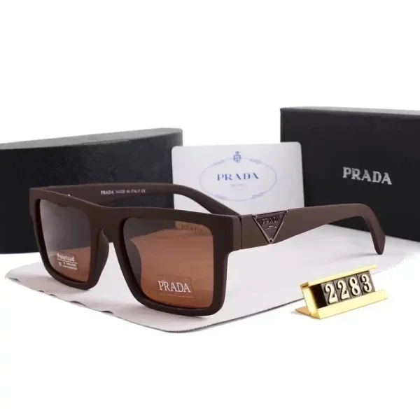 Prada Square Polarized Brown Sunglasses - 1