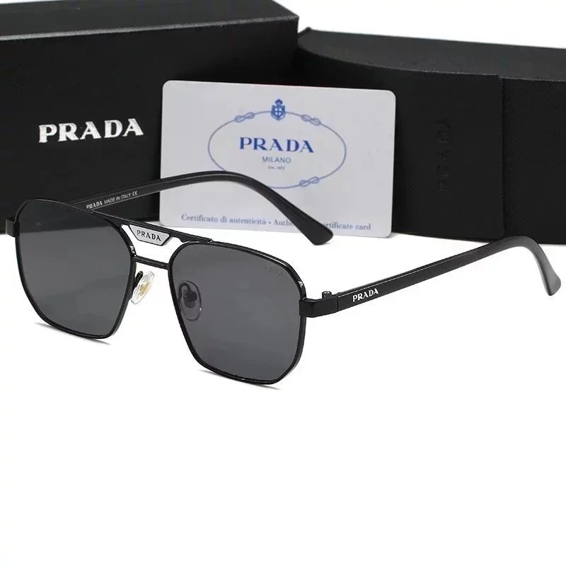 Prada Aviator-Style Metal Frame Sunglasses Black - 1