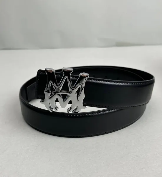 Philipp Plein MM Logo Belt Black Leather Belt - 9