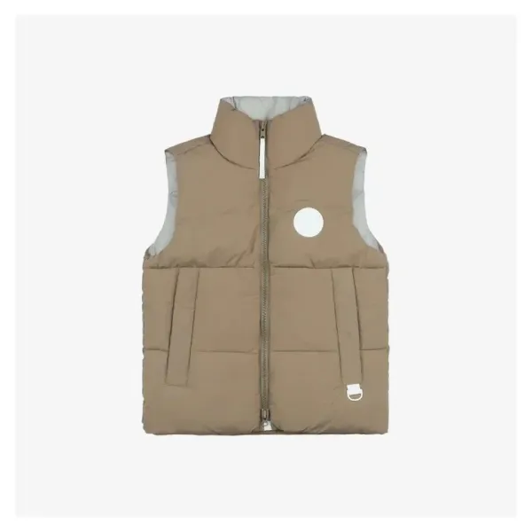 Off-White Circular Patch Beige Puffer Vest - 1