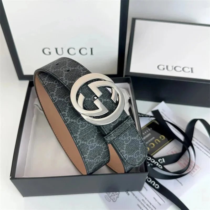Gucci GG Marmont Belt Beige Canvas with Black Interlocking G Buckle - 9