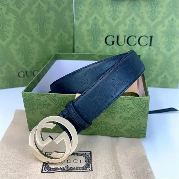 Gucci GG Marmont Leather Belt Navy Blue - 1