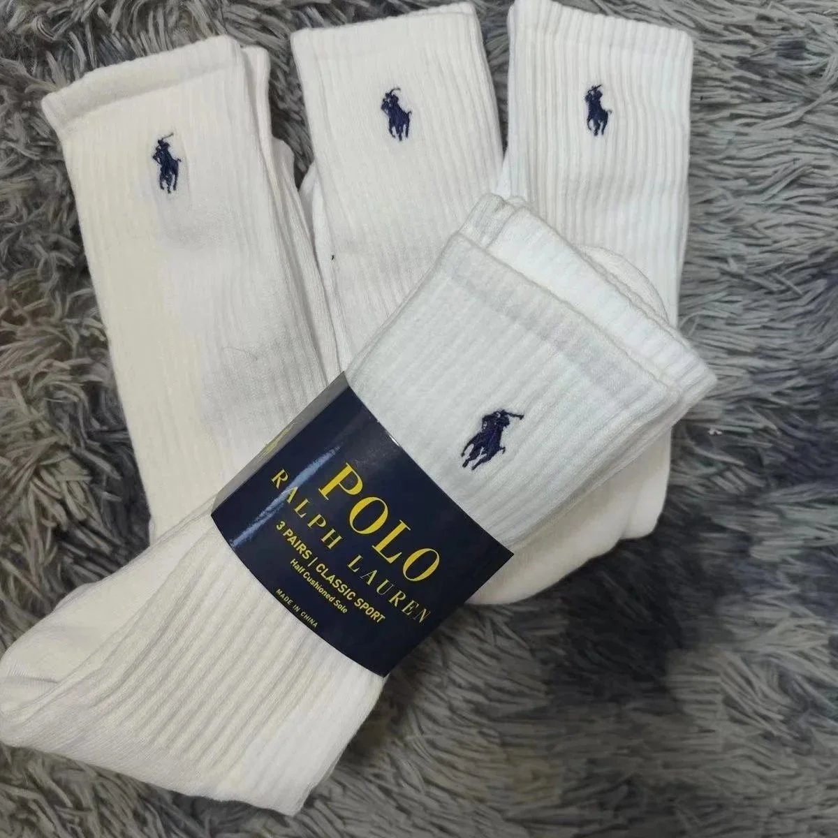 Polo Ralph Lauren Sport Crew Socks Gray - 6