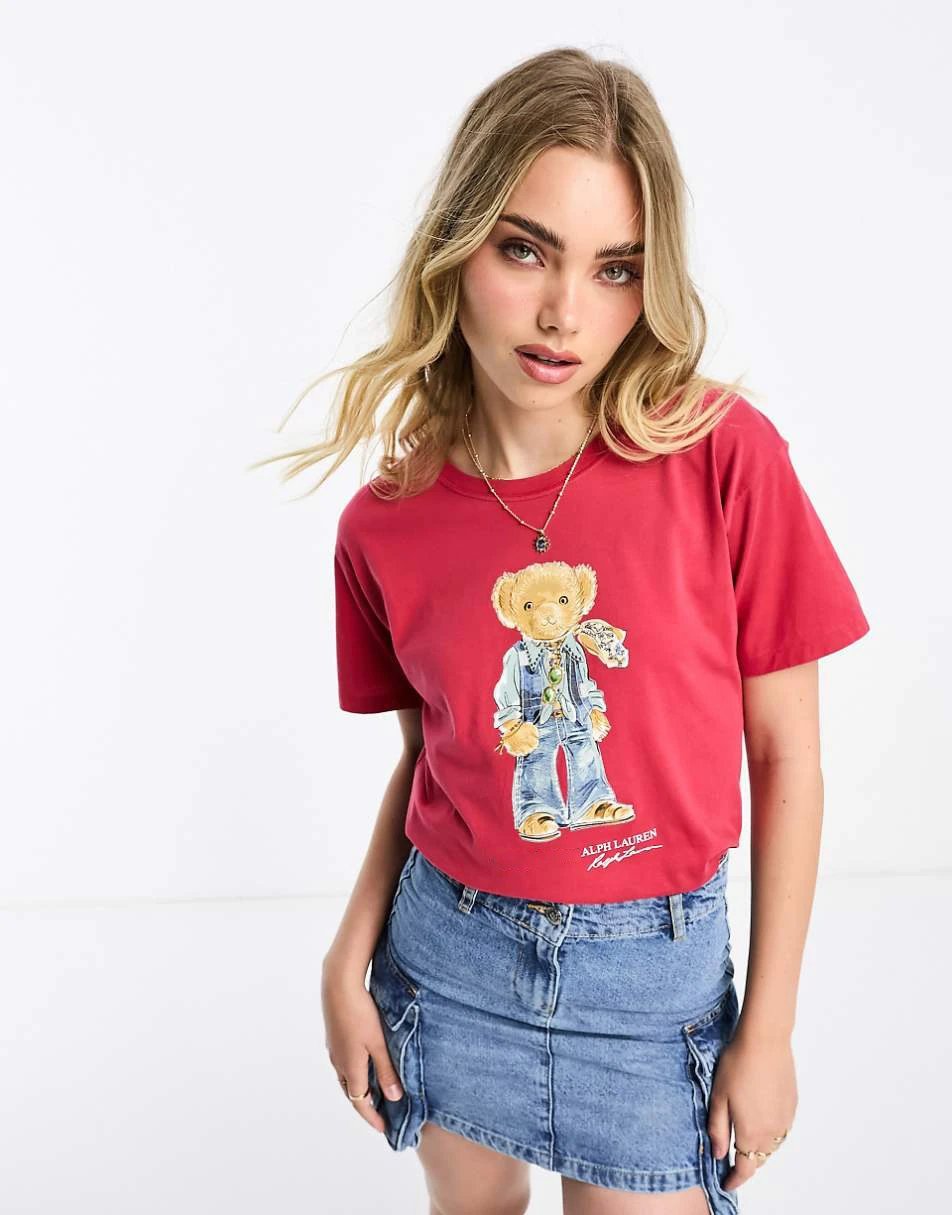 Ralph Lauren Red Polo Bear Women’s Cotton T-Shirt