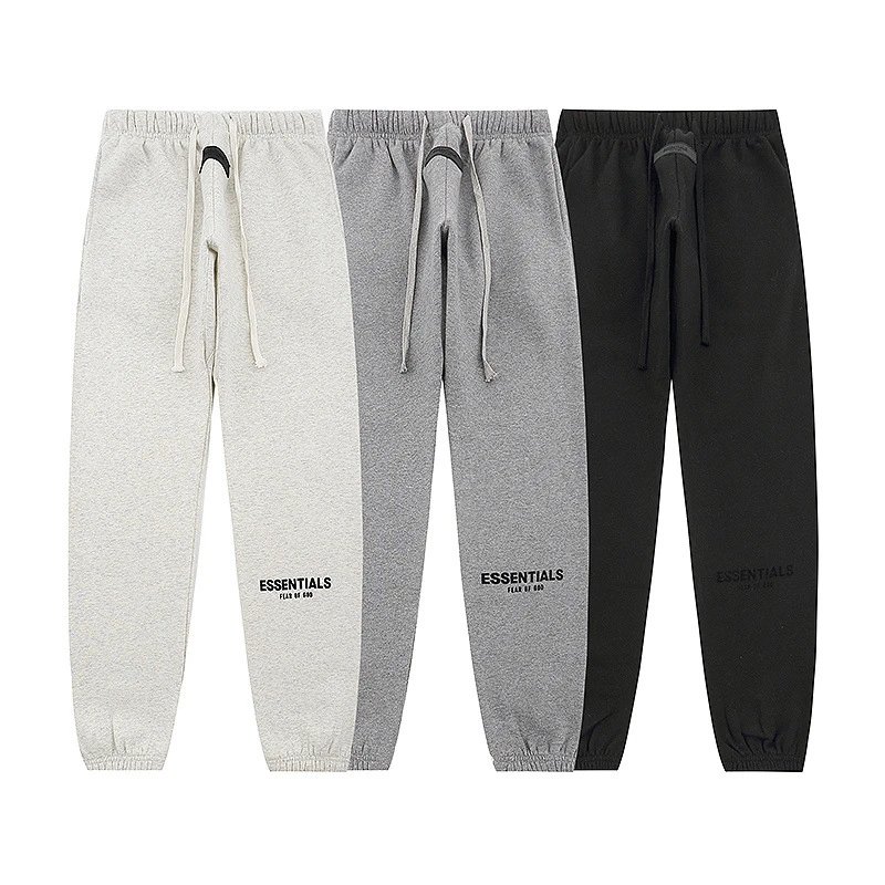 新款FEAR OF GOD ESSENTIALS植绒字母男女休闲宽松加绒连帽卫衣潮 2
