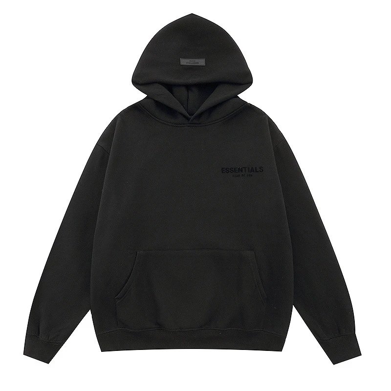 新款FEAR OF GOD ESSENTIALS植绒字母男女休闲宽松加绒连帽卫衣潮 4