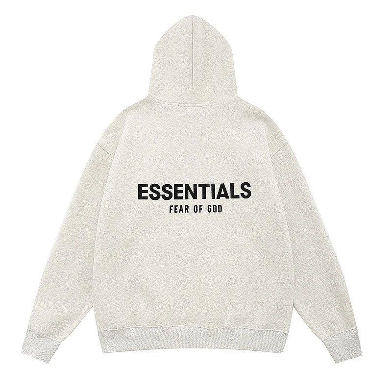 新款FEAR OF GOD ESSENTIALS植绒字母男女休闲宽松加绒连帽卫衣潮 5