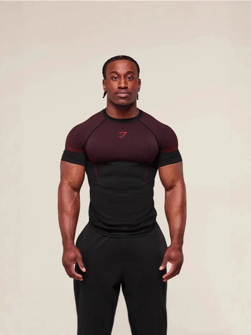 GYMSHARK新款跑步运动健身上衣休闲透气紧身短袖休闲跑步T恤鲨鱼 4