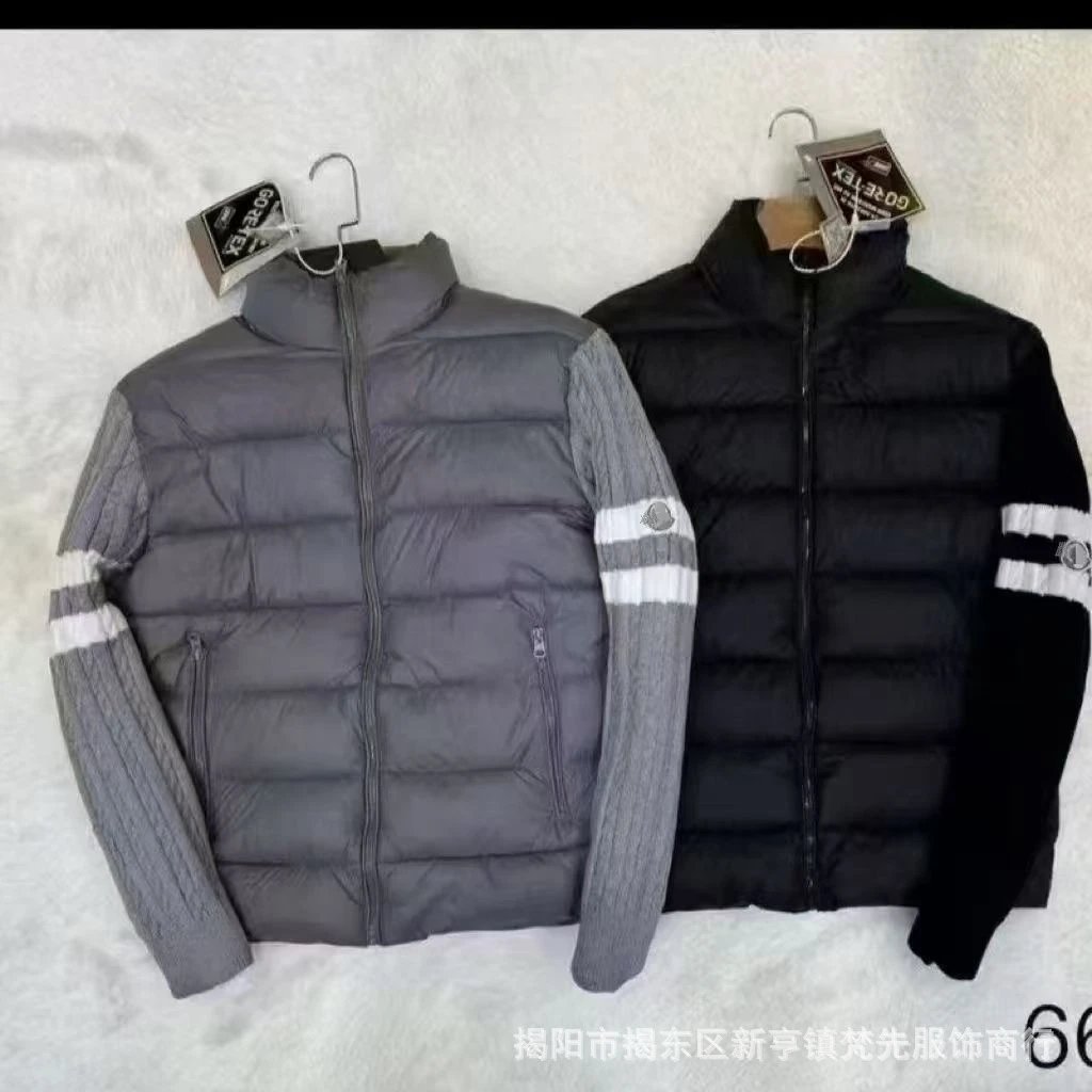 立领针织排骨拼接春秋棉服男女保暖短款设计新款加厚情侣休闲外套