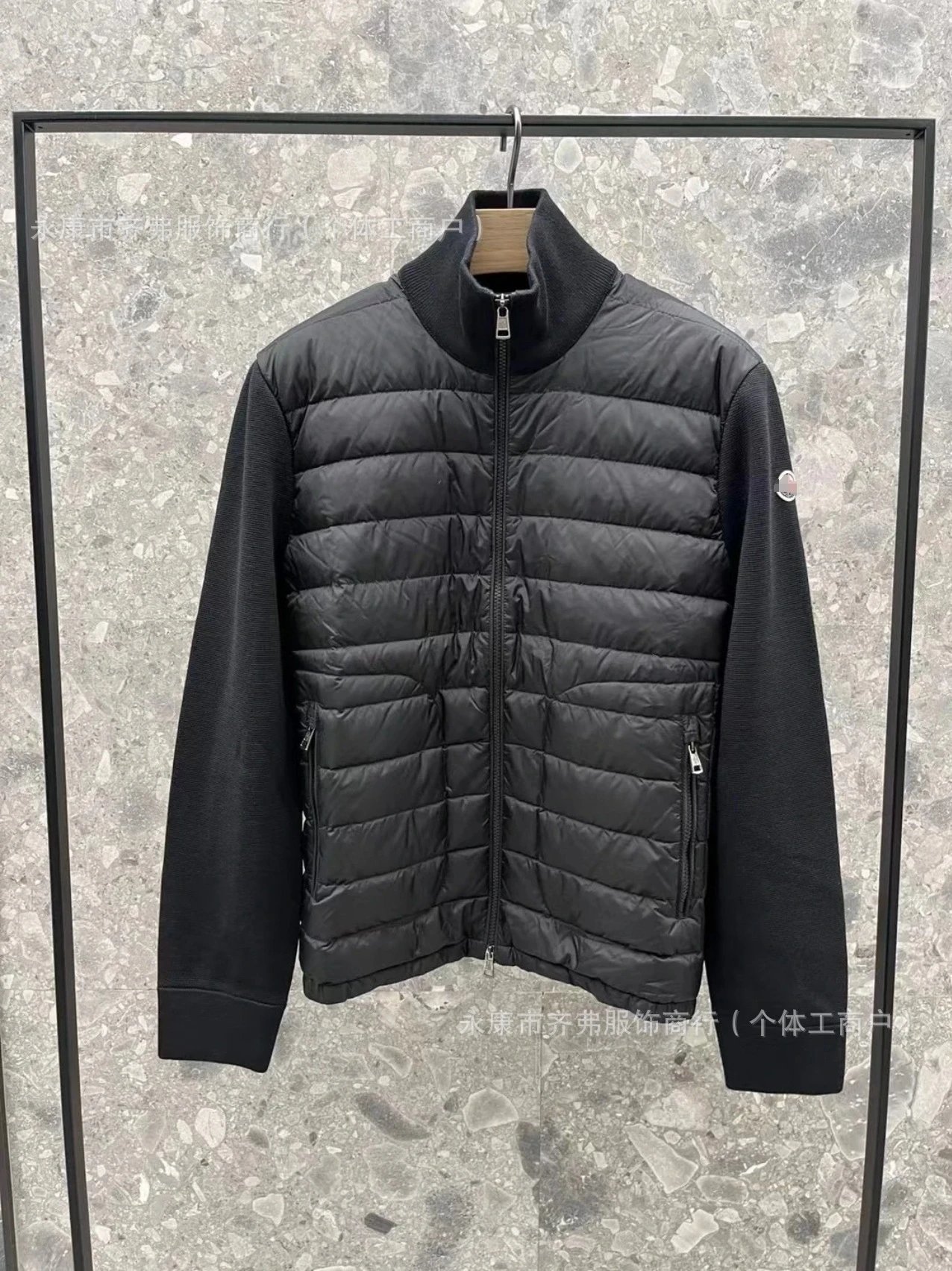 新款欧洲站 M蒙家针织拼接休闲羽绒男白鸭绒保暖时髦修身羽绒外套 2
