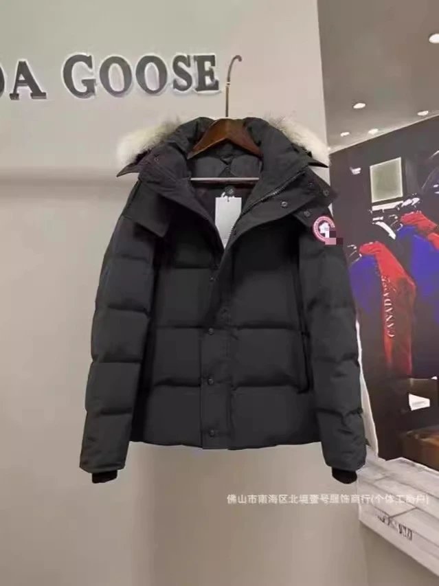 新款高端大鹅大口袋情侣派克棉服连帽加厚防风新雪丽3M棉服 2