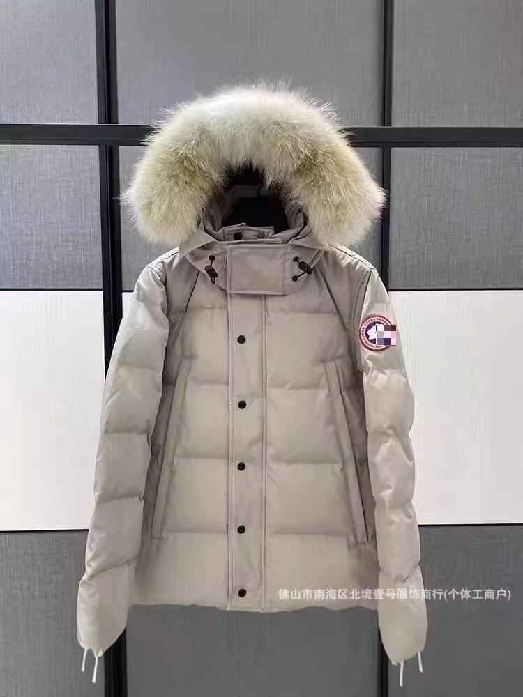 新款高端大鹅大口袋情侣派克棉服连帽加厚防风新雪丽3M棉服 3