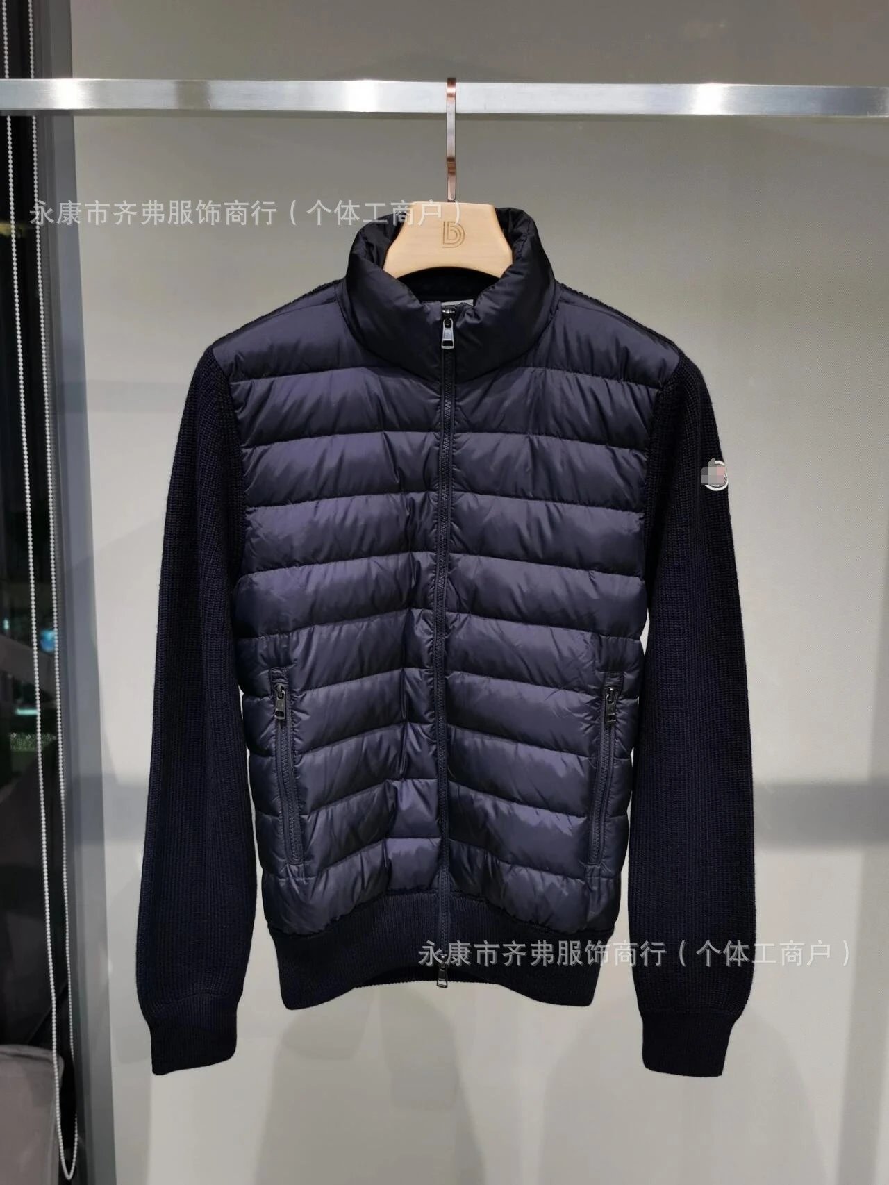 新款欧洲站 M蒙家针织拼接休闲羽绒男白鸭绒保暖时髦修身羽绒外套 3