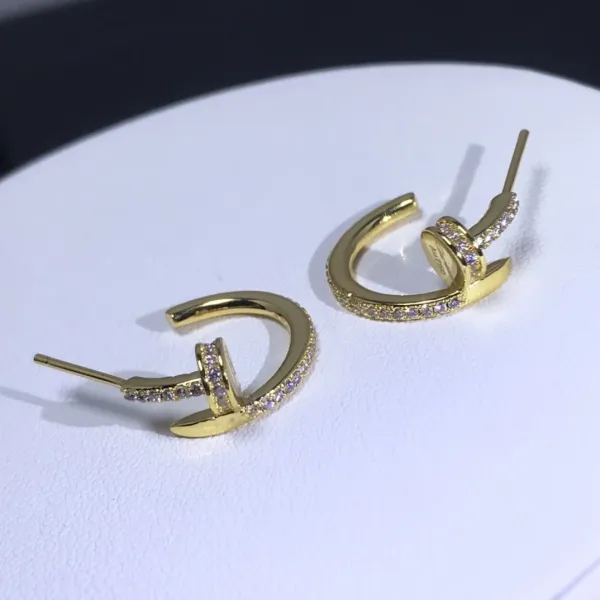 Design Gold-Tone CZ Pave Hoop Earrings Jewelry - 1