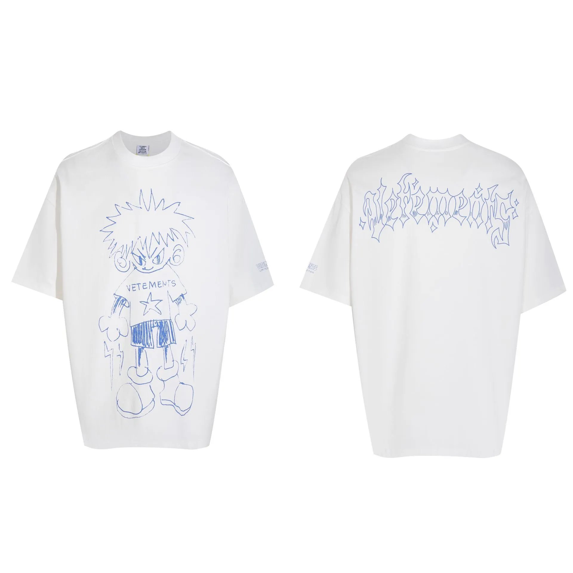 Vetements T-shirt Cartoon Graphic White