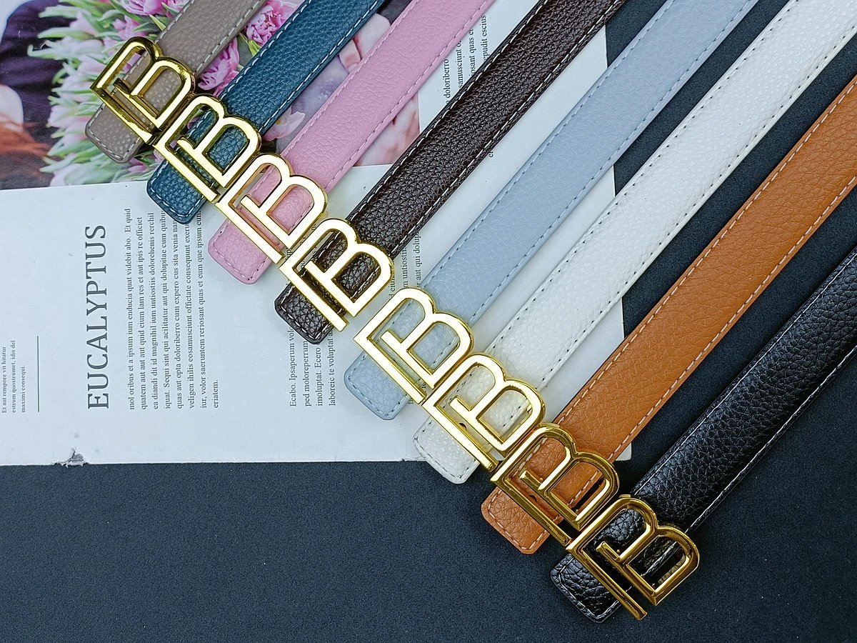 Balenciaga B Buckle Leather Belt Black - 2