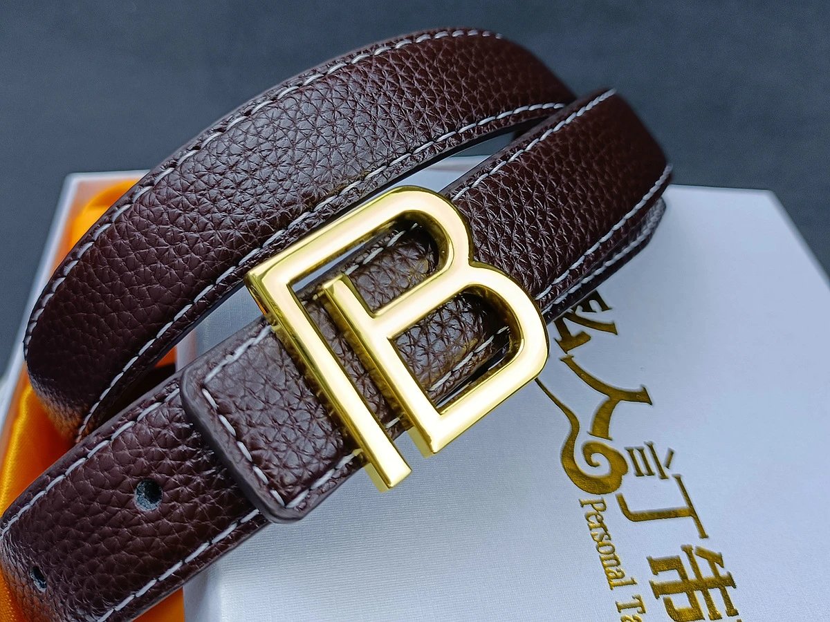 Balenciaga B Buckle Leather Belt Black - 4