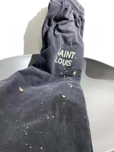 Design Saint Louis Paint Splatter Sweatpants Black Sweatpants - 12