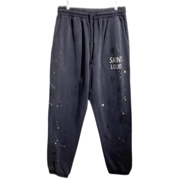 Design Saint Louis Paint Splatter Sweatpants Black Sweatpants - 4