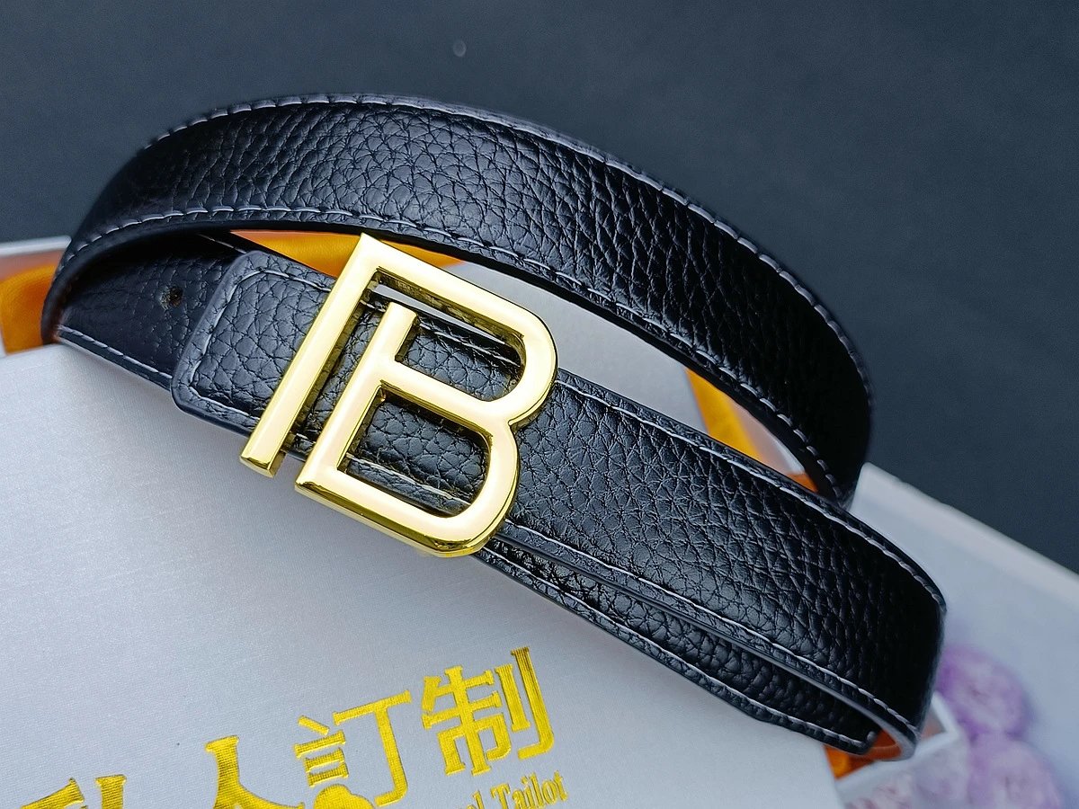 Balenciaga B Buckle Leather Belt Black - 6