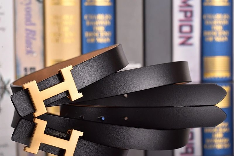Hermes Classic H Buckle Black Leather Belt Unisex