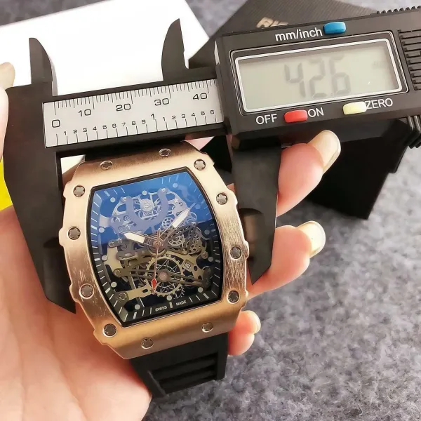 Design Skeleton Watch Black Blue Mechanical Watch Watches - 12
