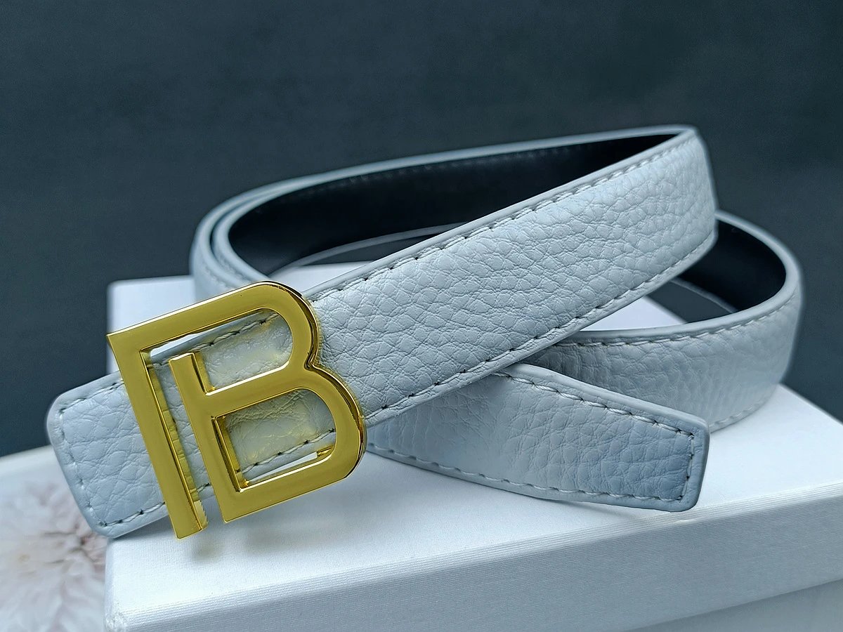 Balenciaga B Buckle Leather Belt Black - 14