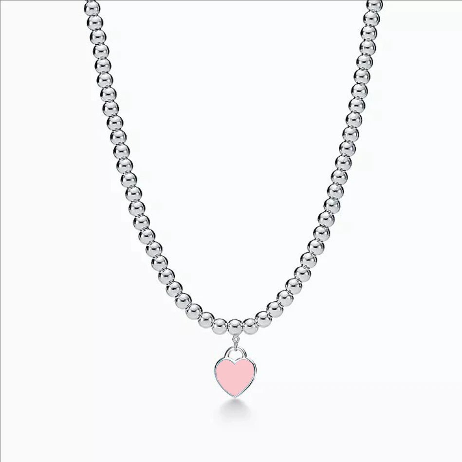 Tiffany & Co. Bead Chain Heart Tag Necklace