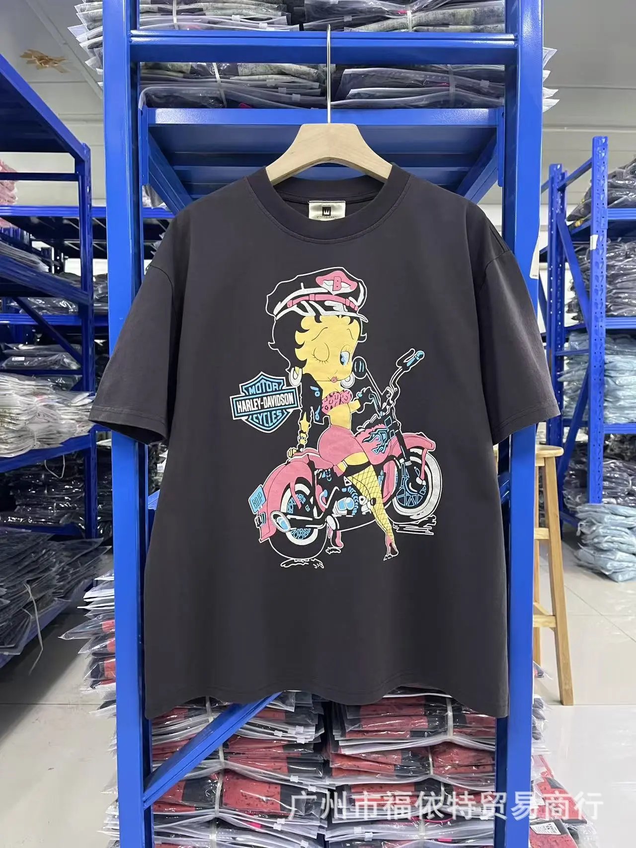 Harley-Davidson x Betty Boop Pink Motorcycle Graphic T-Shirt