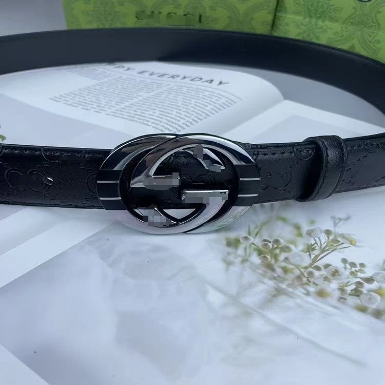 黑色压花G 激光银扣