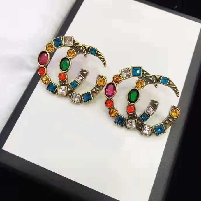 Gucci Vintage Multicolor Crystal Earrings