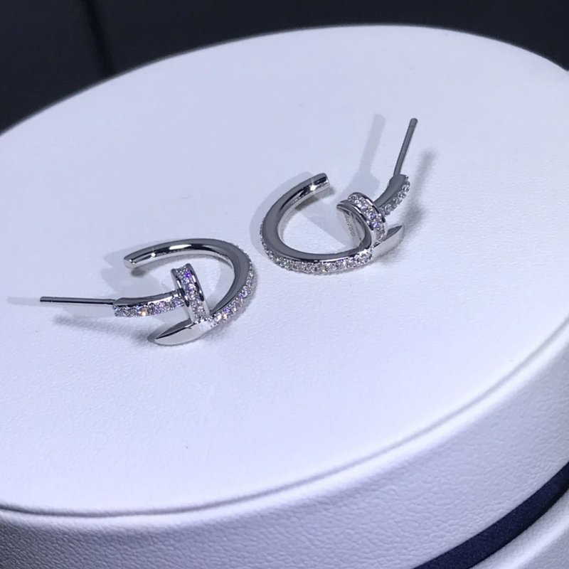 T-Bar Hoop Earrings with Pave Cubic Zirconia Silver Earrings