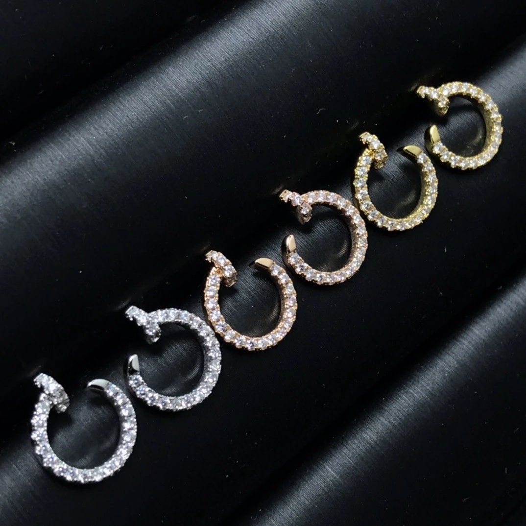 Cartier Juste un Clou Hoop Earrings Rose Gold Pave Diamond Jewelry - 4