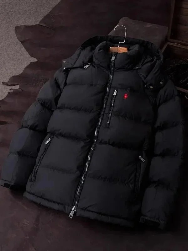 Men's high-end new thick short hooded windproof outdoor warm sports down jacket