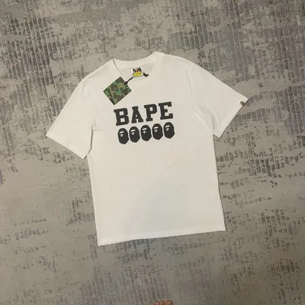 A Bathing Ape BAPE Five Ape Heads White T-Shirt - 1