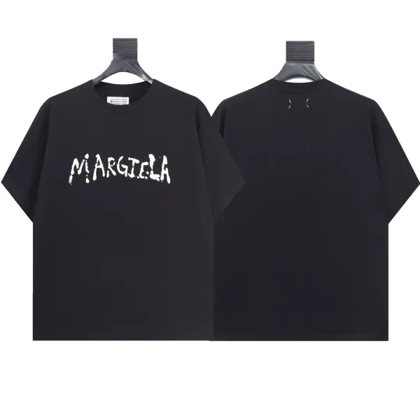 Maison Margiela Tabi Logo Print Black Oversized T-Shirt - 1