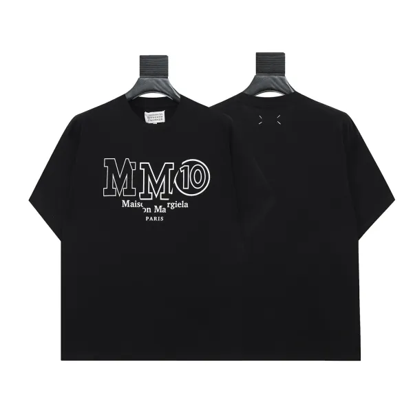Maison Margiela MM10 Logo Print Black T-Shirt - 1