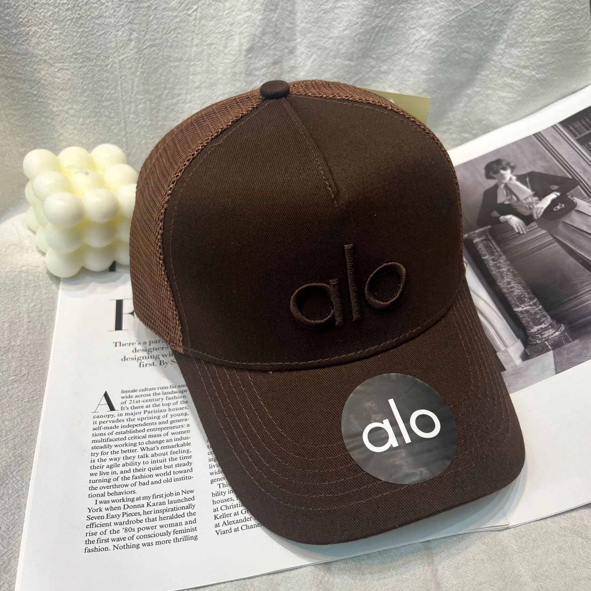 Alo Yoga Trucker Cap Brown Mesh Back Baseball Cap - 1