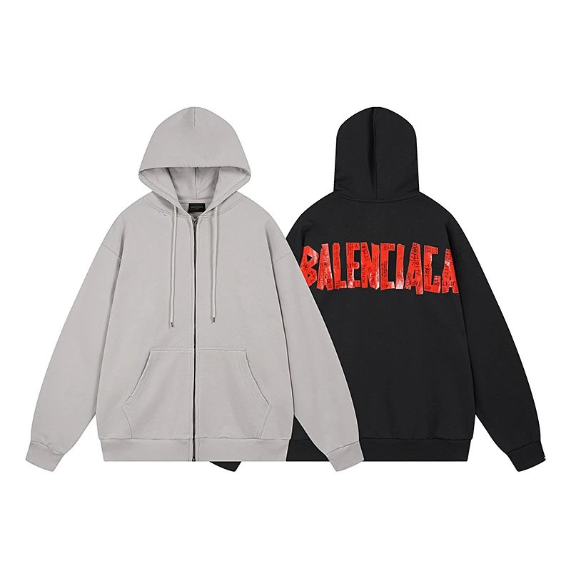 Balenciaga Printed Zip Hoodie
