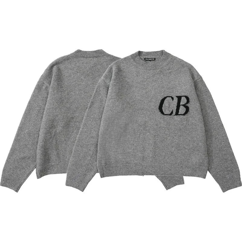 Minimalist Letter Cable Knit Sweater photo 2