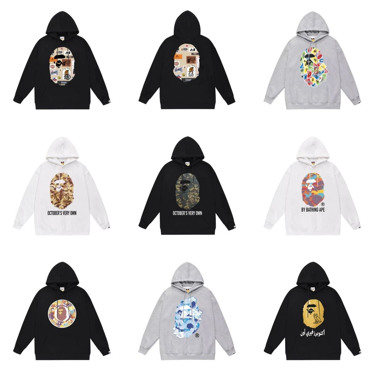 Monkey Head Cartoon Print Hoodie