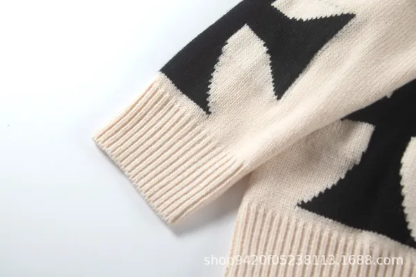 Off-White Cross Motif Knit Sweater Beige - 11