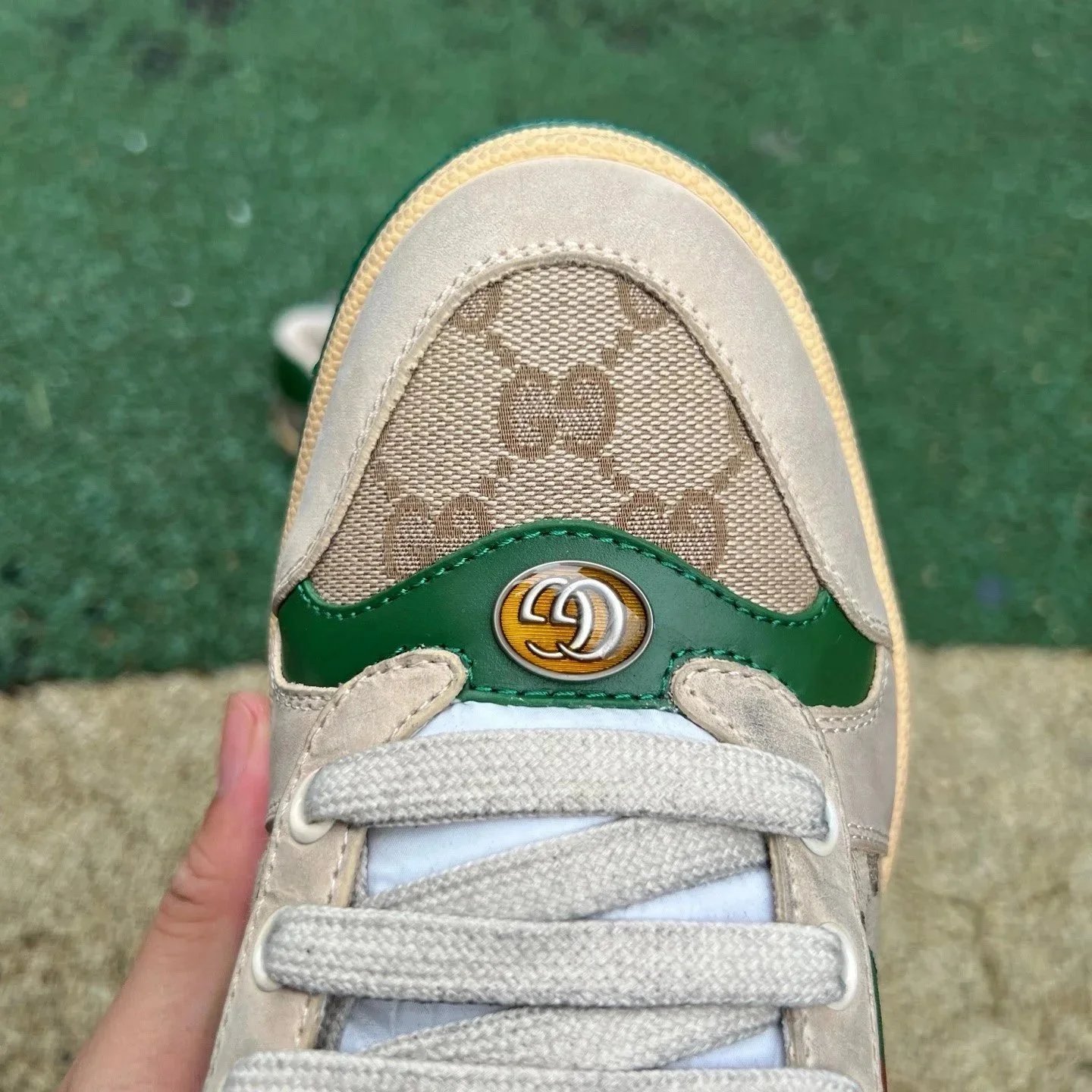 Gucci Screener Dirty Shoes Green photo 5