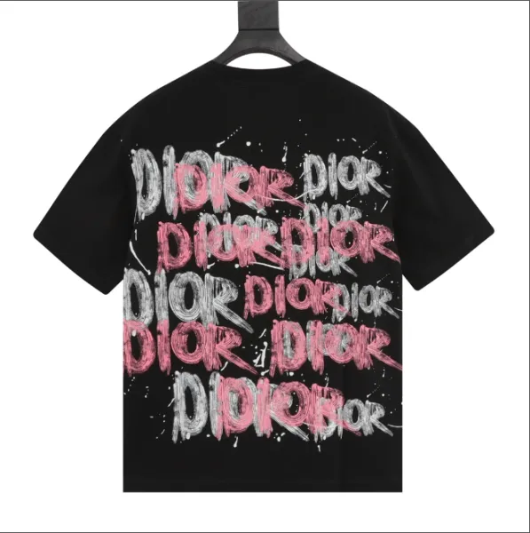 Dior Graffiti Print Black T-Shirt - 1