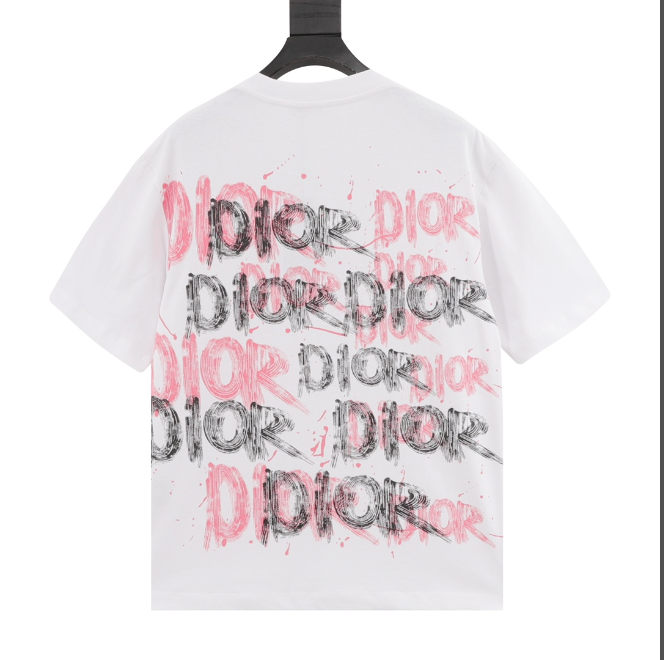 Dior Graffiti Print White T-Shirt - 1