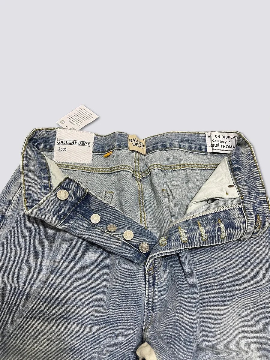 Washed Distressed Flare Jeans photo 3